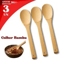 Colher Bambu 3/ 2 ou 1 Unids Grande Cabo Longo Cozinha Restaurante Buffet Não Risca Resistente Calor