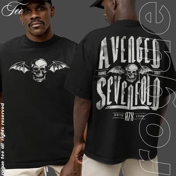 Camiseta Basica e OVERSIZED Banda Heavy Metal Americana Avenged Sevenfold Skull Style A7X Logo Tee Graphic