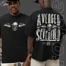 Camiseta Basica e OVERSIZED Banda Heavy Metal Americana Avenged Sevenfold Skull Style A7X Logo Tee Graphic