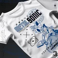 Camiseta Basica Algodao Metal Sonic Badnik Sonic Generations Style Tee Unissex