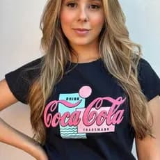 [Camiseta Premium em Algodão Puro]SISI Blusa Feminina Coca Cola T -Shirt 100% Algodão  Envio Imediato P AO G3 PLUS SIZE