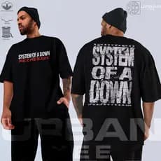 Camiseta Basica e OVERSIZED System Of Down Mezmerize Rock N Roll World Tour Unissex