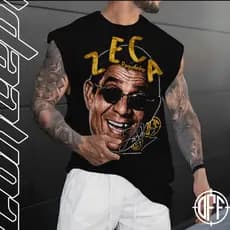 Camiseta regata machao oversized masculino Zeca Pagodinho Carnaval Graphic Tee  Longline