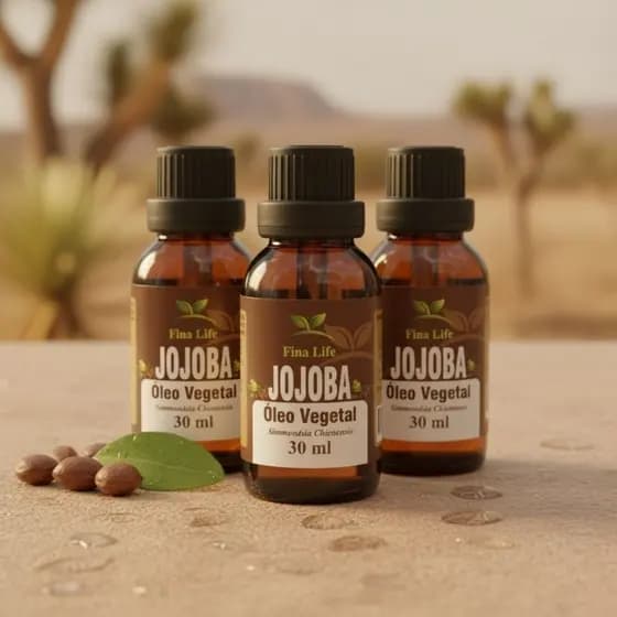 Óleo de jojoba 30 ml fina life 100% puro 3 unidades PELE - CABELO - HIDRATAÇÃO - NUTRIÇÃO