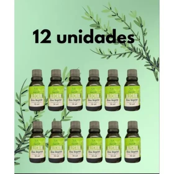 oleo vegetal de alecrim 30ml 100% puro 12 un