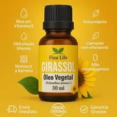 Óleo vegetal de Girassol 30ml fina life hidratante corporal