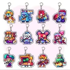 Chaveiro de Acrílico Pixel Brawl Star Pendente de Bolsa Presente de Aniversário Infantil
