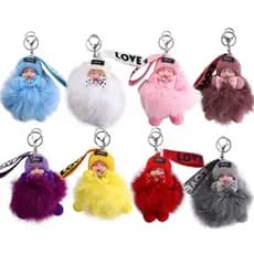 colorido chaveiro de pelúcia Kpop acessórios mochila pingente jóias carro pompons