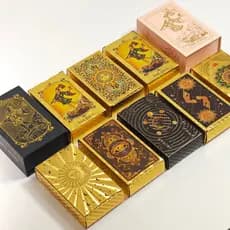 Cartas de Tarô em Folha de Ouro Conjunto Completo Impressas em Cores Plástico Impermeável