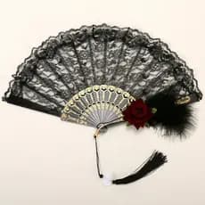 Lolita estilo gótico Victoria Era feminino renda artesanal retrô preto branco vermelho rosa leque de bambu suprimentos