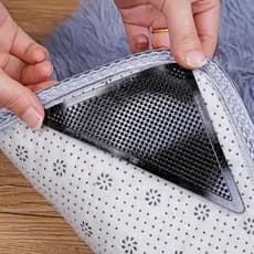 4 Pçs/Conjunto Fita De Fixação Tapete Antiderrapante Lavável Reutilizável/Para Cantos Invisível