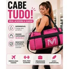 Bolsa Academia Grande Feminina Impermeável 56cm Mala de Viagem Cabe Tudo Resistente Fitness Treino Promoção