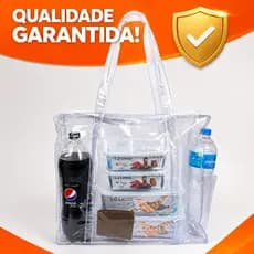 bolsa transparente grande 47x37x18 reforçada impermeável com zíper jumbo alta capacidade pronta entrega