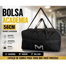 Bolsa Academia Grande 56cm Esportiva Viagem Resistente Impermeável Unissex