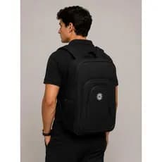 Mochila Preta Impermeável 43cm Grande Reforçada Notebook Viagem Escola Dia a Dia