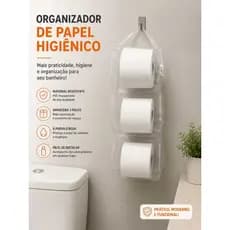 Porta Papel Higiênico 3 Rolos Organizador Banheiro Transparente