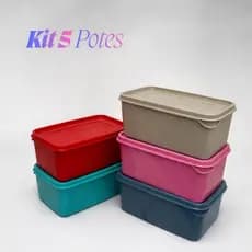 Kit Potes Retangulares 5 peças