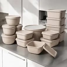 Kit 15 Potes Herméticos de Plástico com Tampa – Empilháveis e Resistentes para Alimentos