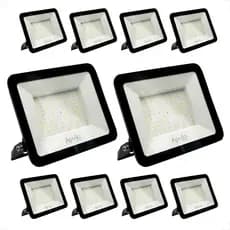 Kit 10 Luminária Mini Refletor Led 300w Branco Frio 6500k