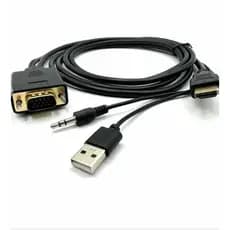 Cabo Conversor Hdmi Macho Para Vga Macho 1.50 Metros Banhado