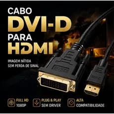 Cabo DVI para HDMI Full HD 1080P 1,5m