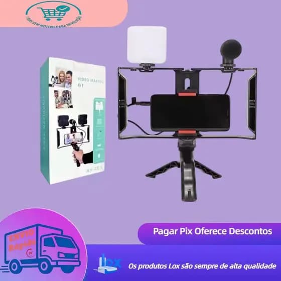 Kit Estabilizador Video Making Suporte De Gaiola De Coelho Com Tripés Móvel Para Celular