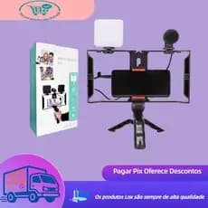 Kit Estabilizador Video Making Suporte De Gaiola De Coelho Com Tripés Móvel Para Celular