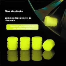 Tampas de válvulas ABS fluorescentes de rosca que brilham no escuro para pneus de carro motocicleta