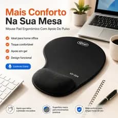 Mouse Pad Ergonômico Com Gel Apoio De Pulso Para Escritório E Home Office