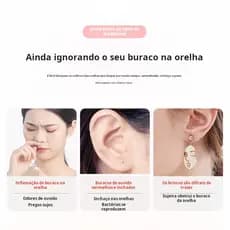 Fio de Limpeza Para Furo de Orelha Líquido Anti Odor Anti Entupimento