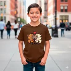 Camiseta Infantil Camisa T-Shirt Blusa 100% Algodão Unissex Criança Premium KIDS Passeio Lazer Capivara Apaixonada