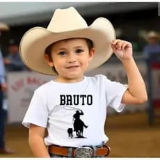 camiseta Masculina Country infantil BRUTO pecuária cavalgada cavalo roça Premium KIDS
