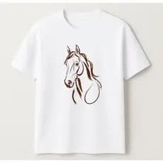 Camiseta Feminina Cavalo Estilizado Country Minimalista Manga Curta