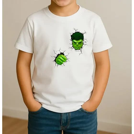 Camisetas Infantis Heróis e Games Estampa Divertida Manga Curta