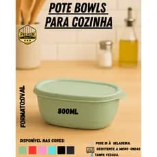Pote Plástico Hermético Oval 800ml – Organização Cozinha Armazenamento de Alimentos Mantimentos