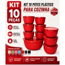 Kit Redondo 10 Potes Herméticos Plástico(1x2800ml + 3x1000ml + 6x500ml) | Organização Premium e Praticidade Cozinha