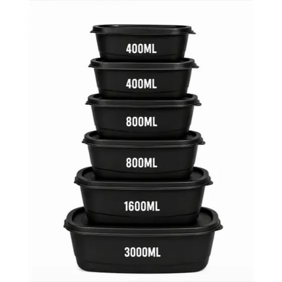 Kit Oval 6 Potes Herméticos Plásticos com Tampa Multiuso- Armazenamento de alimentos e Marmitas Cozinha Mantimentos