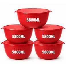 Pote Redondo Extra Grande 5800ml com Tampa Hermética Tipo Vedação | Kit 1 a 5 Unidades | BPA Free | Cozinha