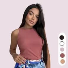 Regata Feminina Confortavel Elegante Casual Lisa Premium Sem Manga PP ao GG