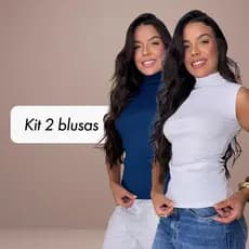 Blusa Gola Alta Elegante Confortavel Kit Regata Feminina Tecido Premium