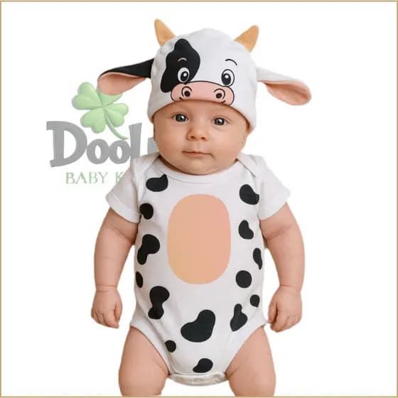 Body De Bebê Bezerro Menino / Body bebe Unisex / Vaquinha Bebê Temático Mêsversario
