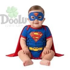 Body Bebê Superman + Mascara + Capa Mêsversario Tematico Fantasia Superman Linha Premium Menino
