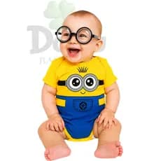 Body de Bebê Minions + Oculos / Mêsversario Temático