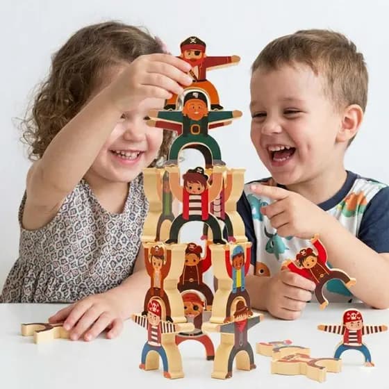 Jogo do Equilíbrio Caiu Perdeu Torre Maluca De Equilíbrio Bonecos de Plástico
