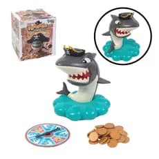 Jogo Pega Tesouro Tubarão Pirata Brinquedo Pega Moedas