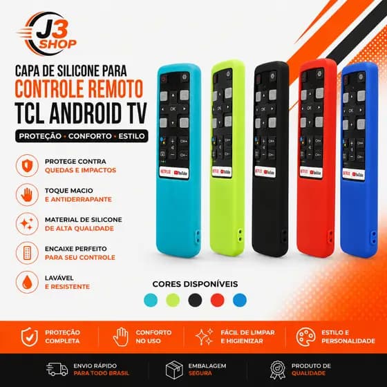 Capa De Silicone Para Controle Remoto Tv Smart Tcl Android