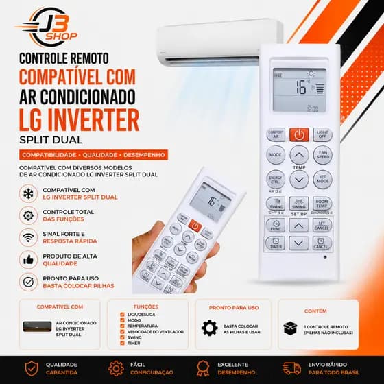 Controle Remoto Para Ar Condicionado LG Inverter Split Dual