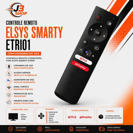 Controle Remoto Para Elsys Smarty Etri01 com Comando de Voz