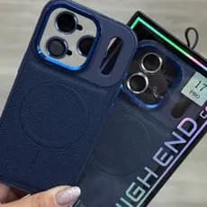 Capa de Couro Premium com MagSafe + Proteção de Lentes – iPhone 17 Pro / 17 Pro Max