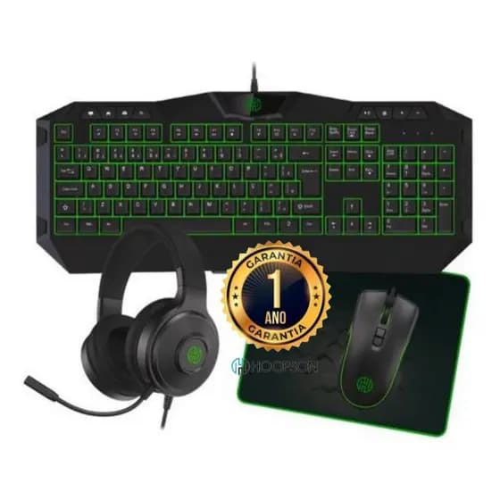 Kit Teclado Mouse Fone De Ouvido Gamer Pc 4 Em 1 Player Mousepad Combo USB Wired Gamer Gaming Keyboard Mouse Kit RGB LED